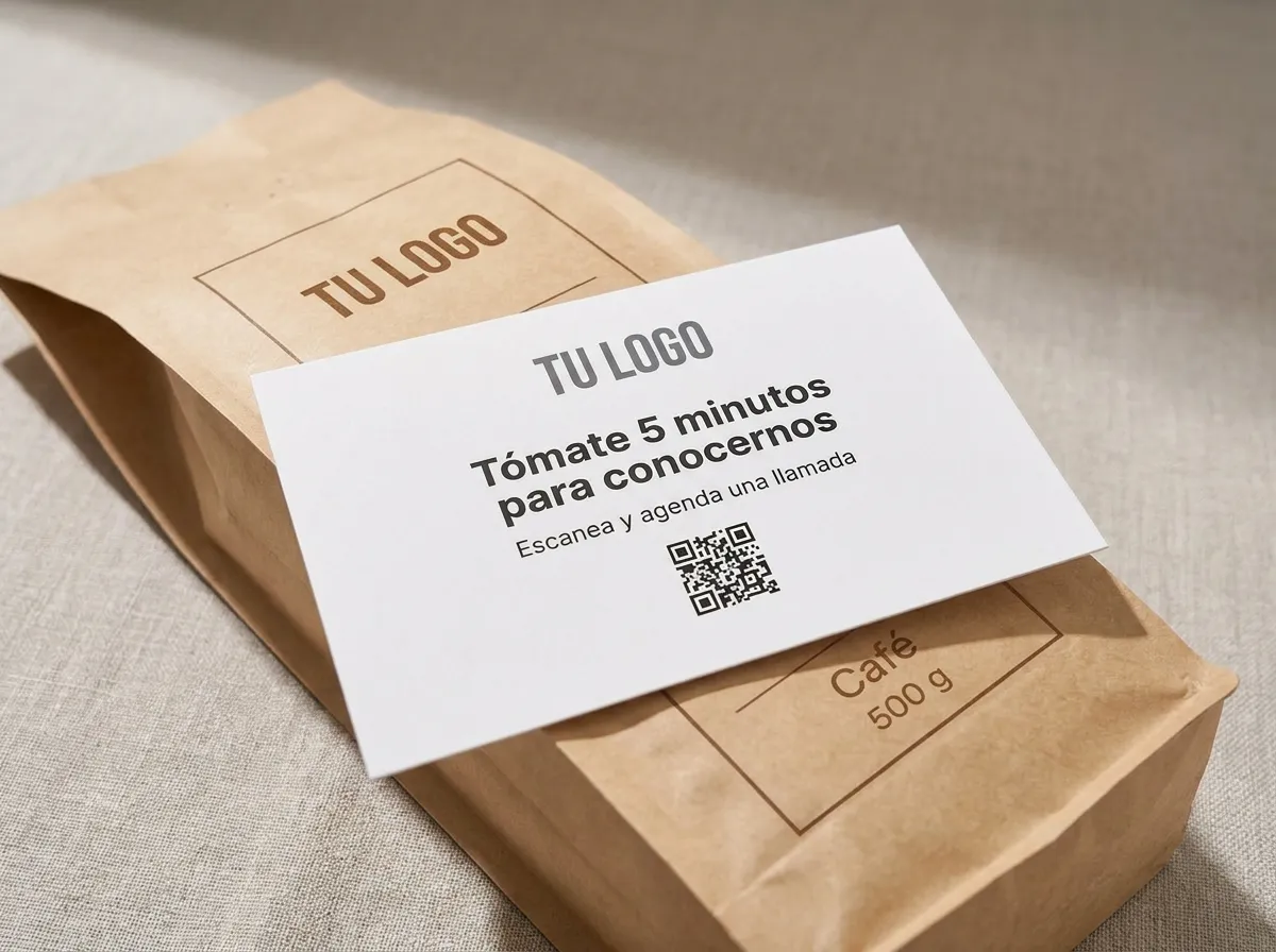 Coffee Kick: La tarjeta: “Tómate 5 minuto  para conocerno ”, con di eño per onalizado